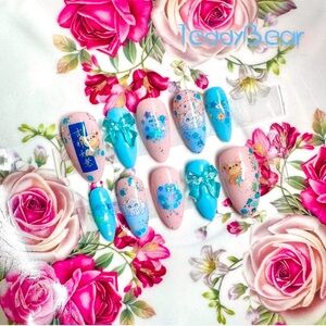 🧊 Icy Teddiursa 🧊 ฅ՞•ﻌ•՞ฅ Press On Nails